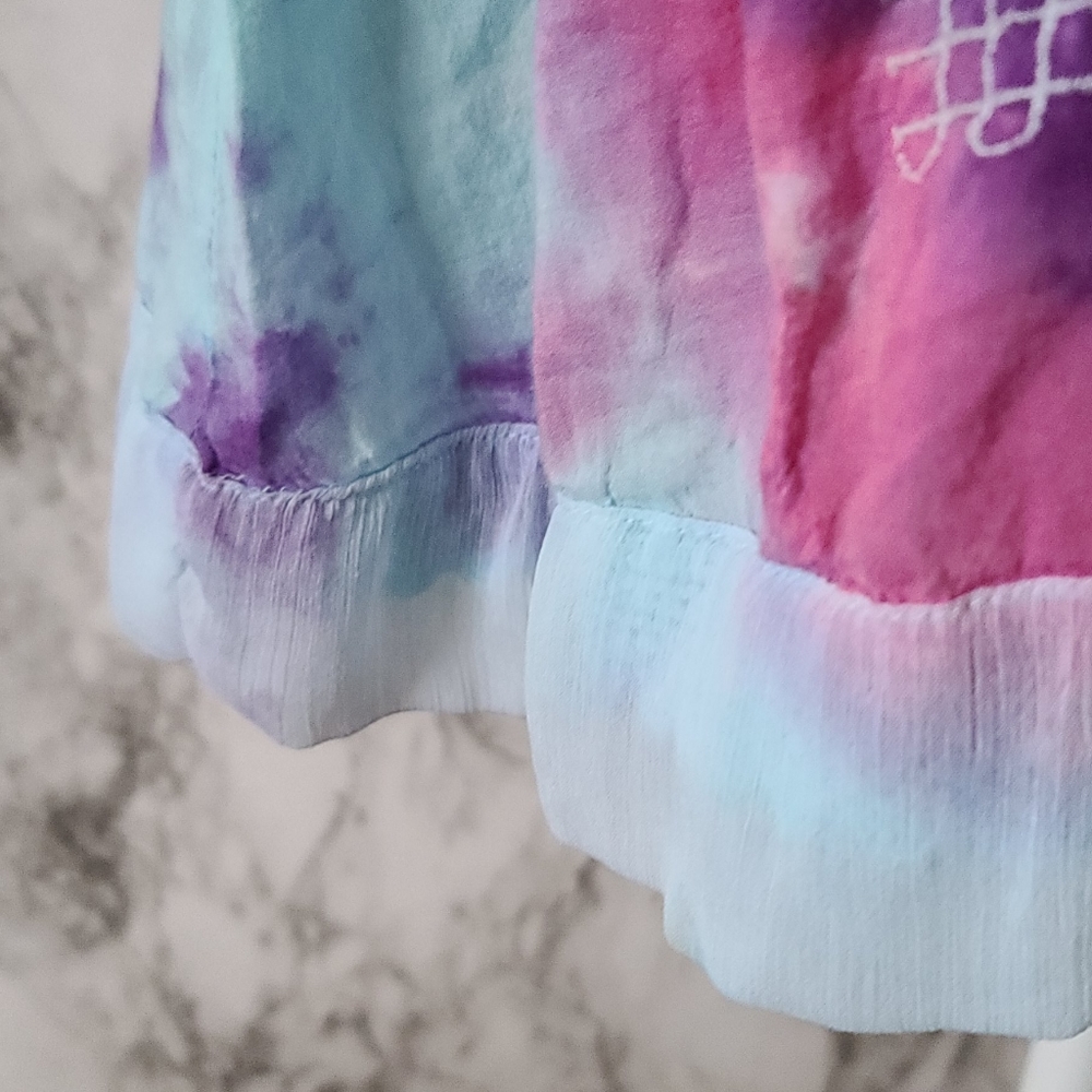India tie dye babydoll blouse size small - Picture 3 of 6